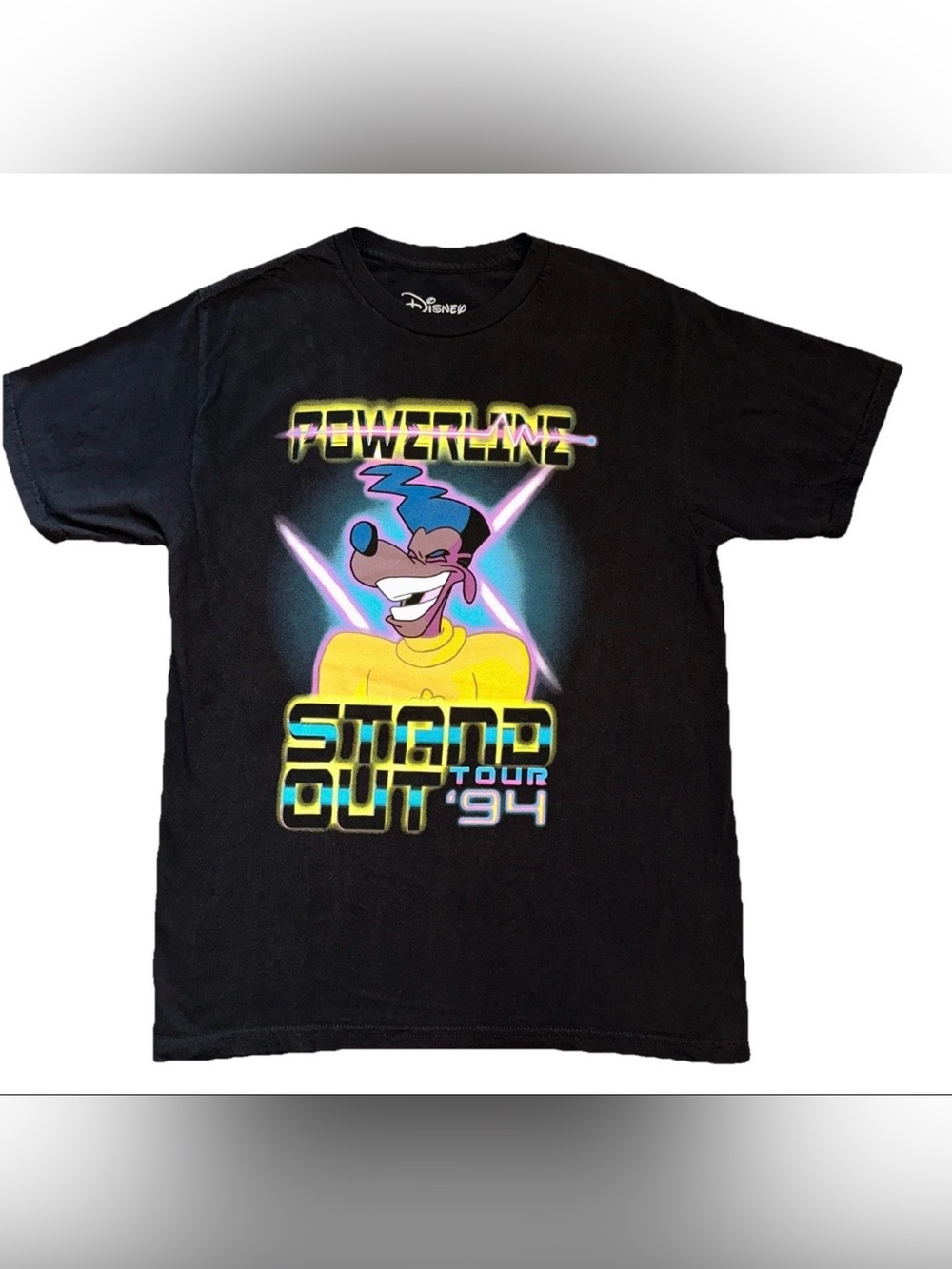 Disney Powerline Stand Out Tour '94 Concert Goofy Movie T-Shirt Size M Black